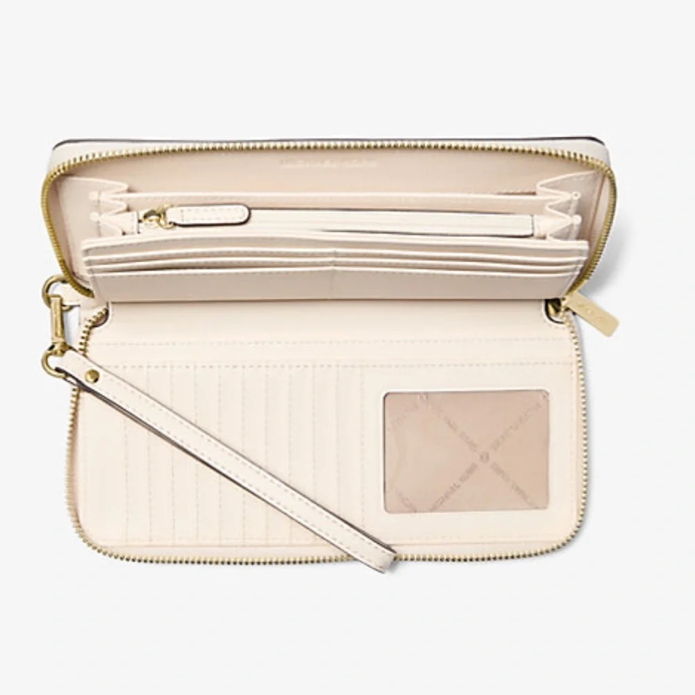 Michael Kors Jet Set Travel Large Signature Logo and Metallic Continental Wallet